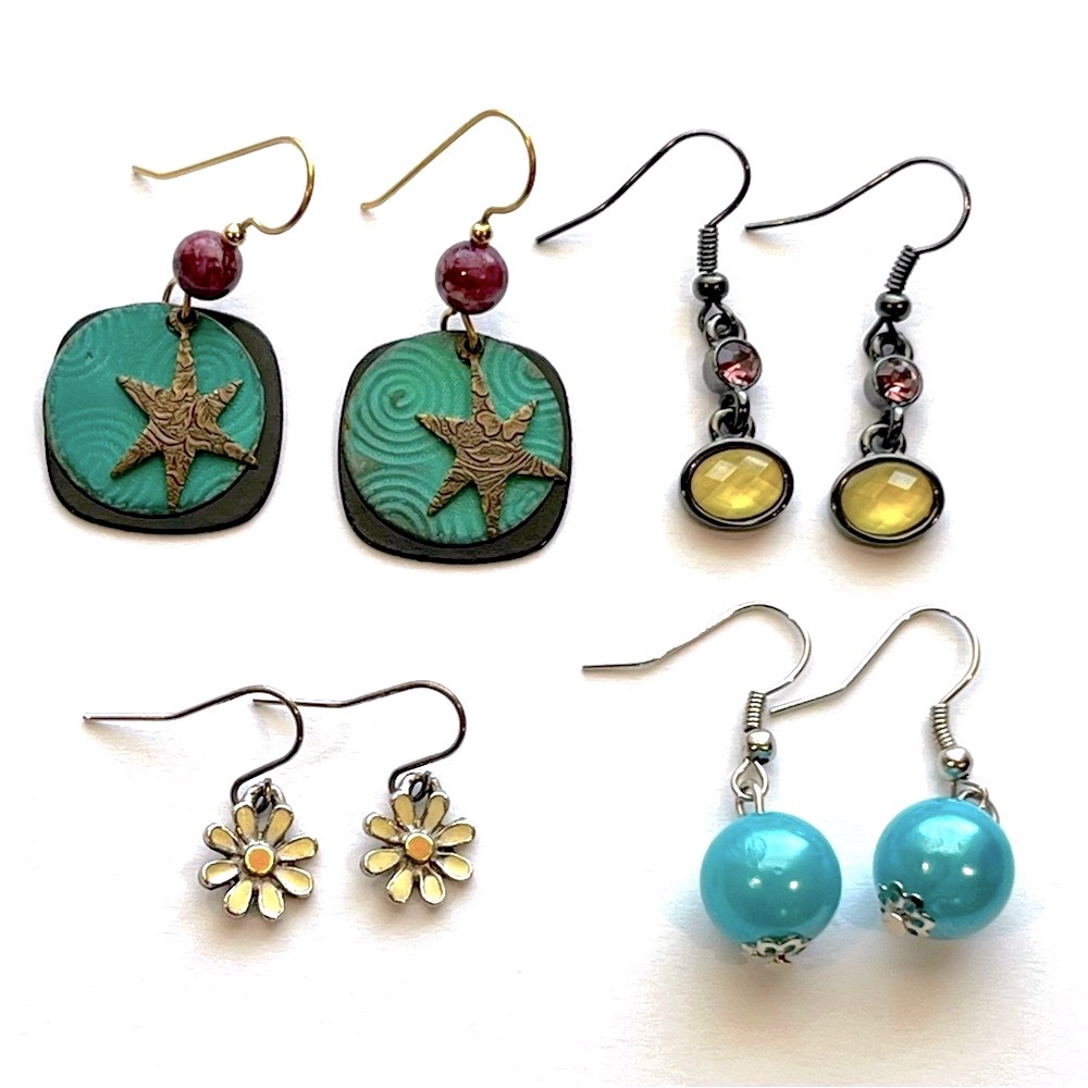 BOGO Four pairs of dangly drop earrings
